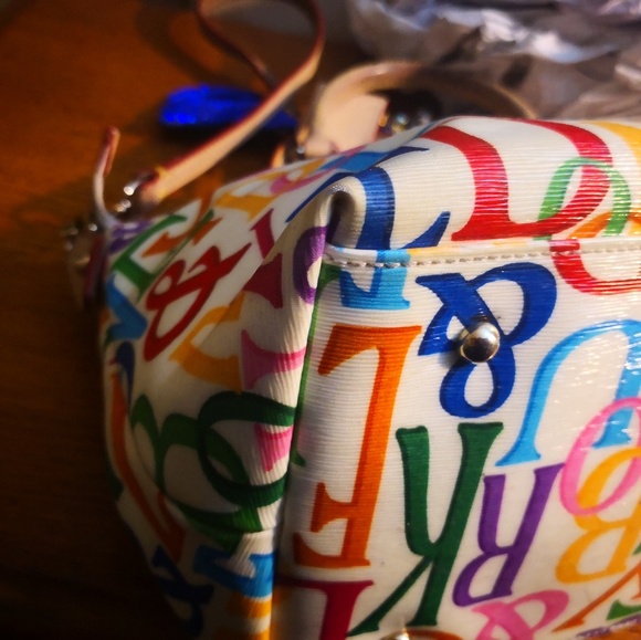 Dooney Monogram bag, rainbow & strap - Picture 4 of 7
